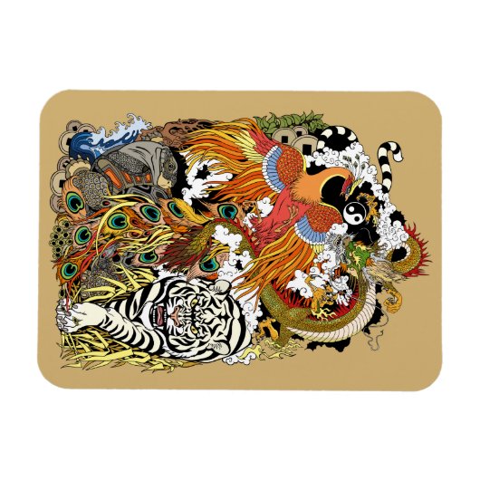 四天動物 マグネット (横)