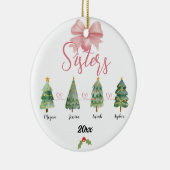 四姉妹クリスマスツリーと名前をカスタムする セラミックオーナメント (右)