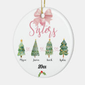四姉妹クリスマスツリーと名前をカスタムする セラミックオーナメント (左)