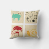 四子絵画の木積み クッション (裏面)