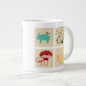 四子絵画の木積み ジャンボコーヒーマグカップ (正面右)