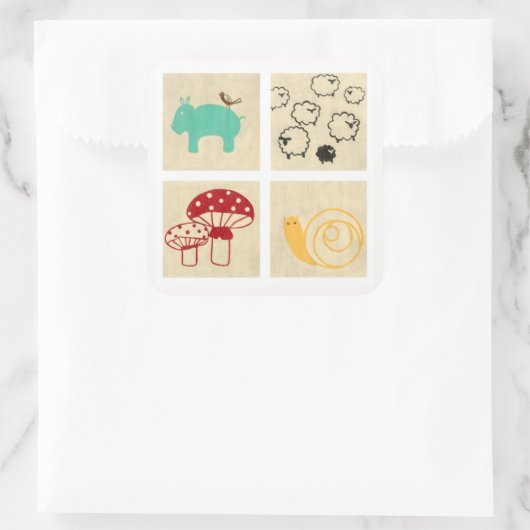 四子絵画の木積み スクエアシール (バッグ)