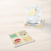 四子絵画の木積み スクエアペーパーコースター (インサイチュ)