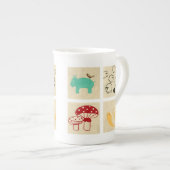 四子絵画の木積み ボーンチャイナマグカップ (正面右)