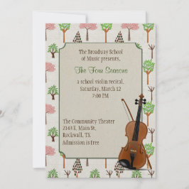 四季のテーマのバイオリンリサイタル招待状 招待状