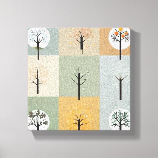 四季のミニマル表現 キャンバスプリント (正面)