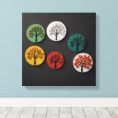 四季のミニマル表現 キャンバスプリント (インサイチュ (ウッドフロア))