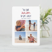 「四季の写真数々の家族のクリスマス シーズンカード (スタンド正面)