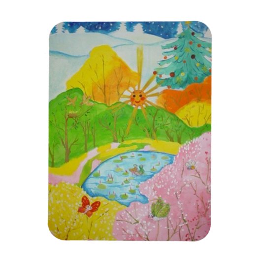 四季の幸せ マグネット (縦)