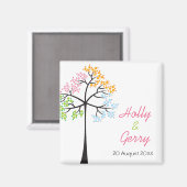 四季の木々ウッドランドウェディング日付を保存 マグネット (正面/裏面)