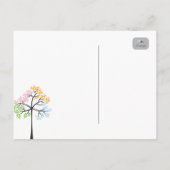 四季の木々ウッドランドウェディング日付を保存 案内ポストカード (裏面)