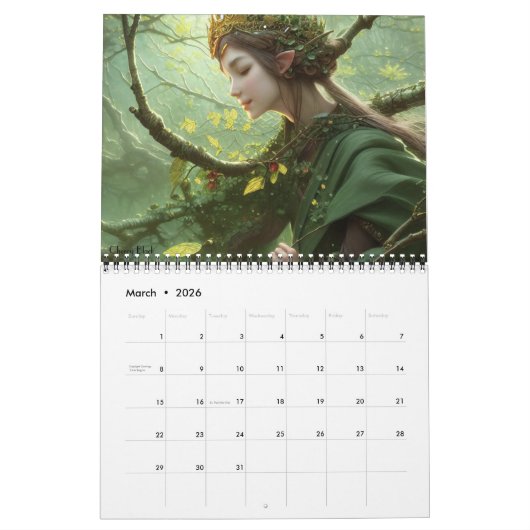 四季の精霊 カレンダー (3月 2026)