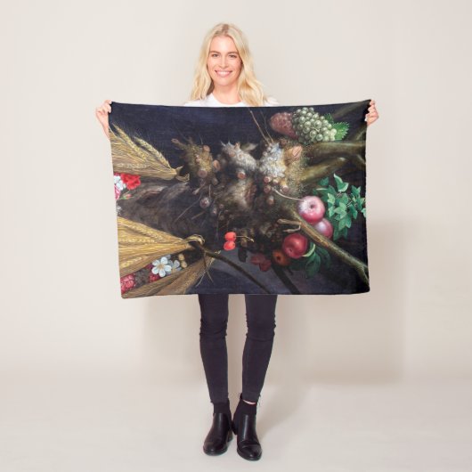 四季を一面四季に迎えるアルカンボルド フリースブランケット (インサイチュ)