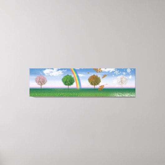 四季デジタルアートを描いた巨大なカンユニークバス印刷 キャンバスプリント (正面)