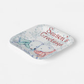 「四季折々の挨拶、ホッキョクグマ」 ペーパープレート (傾斜あり)