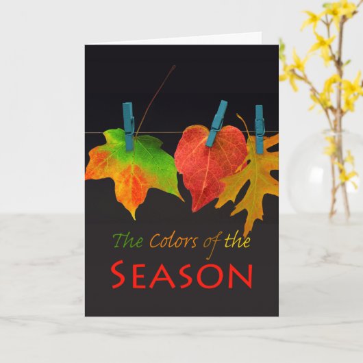 四季折々の紅葉 カード (黄色い花)