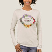 四季折々の花のリース 感謝 トライブレンドTシャツ (正面)