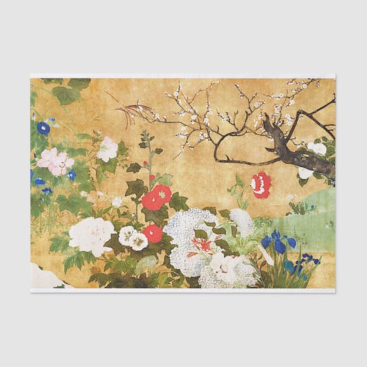 四季折々の花の斉藤一浦アジアンアート 薄葉紙 (正面)