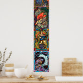 四季折々 – 縦型複合 ポスター (キッチン)