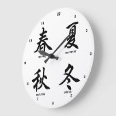 四季日本の字 ラージ壁時計 (傾斜)