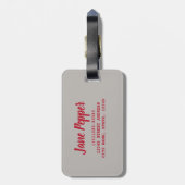 四川コショウ中国の料理 ラゲッジタグ (裏面縦)