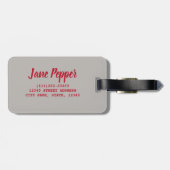 四川コショウ中国の料理 ラゲッジタグ (裏面横)