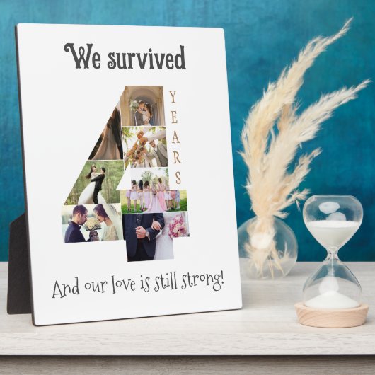 四年結婚記念日 フォトプラーク (側面)