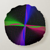 四方幾何学波円枕 ラウンドクッション (裏面)