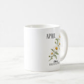 四月のデイジー水彩 誕生花 コーヒーマグカップ (正面右)