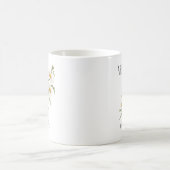 四月のデイジー水彩 誕生花 コーヒーマグカップ (中央)