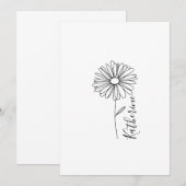 四月のデイジー誕生花 招待状 (正面/裏面)