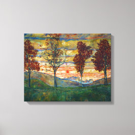 四木（風景画） (by Egon Schiele) キャンバスプリント