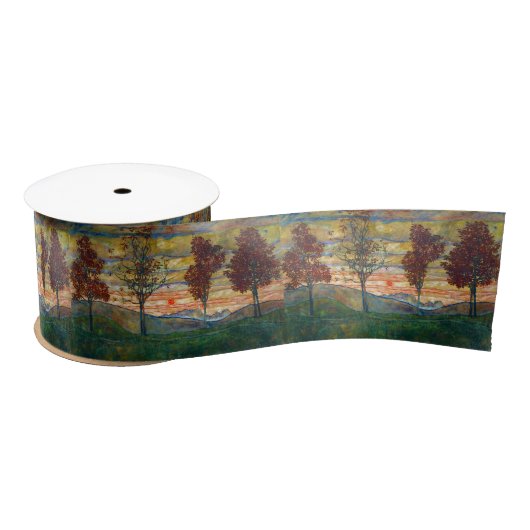 四木（風景画） (by Egon Schiele) サテンリボン (リール)