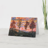 四本の木、芸術はイーゴン・シエレによる。 カード (裏面)