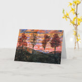 四本の木、芸術はイーゴン・シエレによる。 カード (黄色い花)