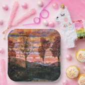 四本の木、芸術はイーゴン・シエレによる。 ペーパープレート (パーティー)