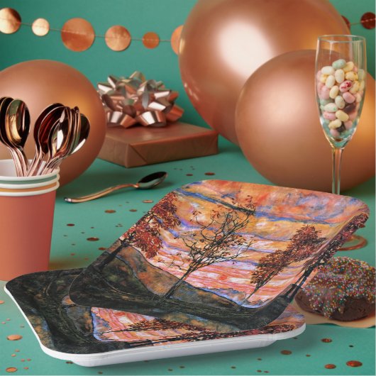 四本の木、芸術はイーゴン・シエレによる。 ペーパープレート (複数)