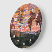 四本の木、芸術はイーゴン・シエレによる。 ラージ壁時計 (傾斜)