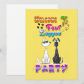 四本足のパーティへようこそ 案内状 (正面/裏面)