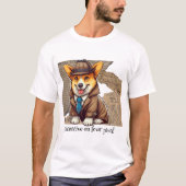 四本足の名探偵!コーギー Tシャツ (正面)