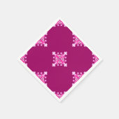 四点曼荼羅 – 淡い色のピンクとプラム スタンダードカクテルナプキン (角)