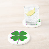 四白熱［赤熱］光を放つ葉クローバー コースター (側面)