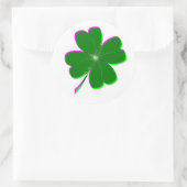 四白熱［赤熱］光を放つ葉クローバー ラウンドシール (バッグ)