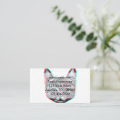 四目猫イラストレーション 名刺 (スタンド正面)