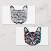 四目猫イラストレーション 名刺 (正面/裏面)