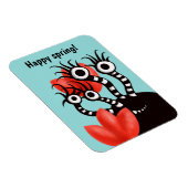 四眼の可愛いモンスター抽象芸術チューリップ マグネット (右側)