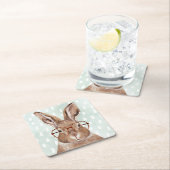 四眼避雷器 |ウサギ（バニー） スクエアペーパーコースター (インサイチュ)