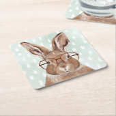 四眼避雷器 |ウサギ（バニー） スクエアペーパーコースター (アングル)