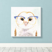 四眼避雷器 | Wise Owl キャンバスプリント (インサイチュ (ウッドフロア))