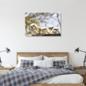 四素晴らし角フクロウ キャンバスプリント (インサイチュ (寝室))